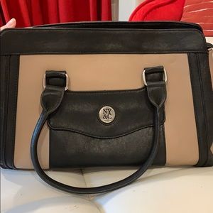 Tan and black NY&Co bag